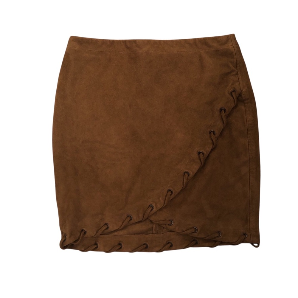 Western Faux Suede Tan Mini Skirt Size XS Cowgirl Prairie